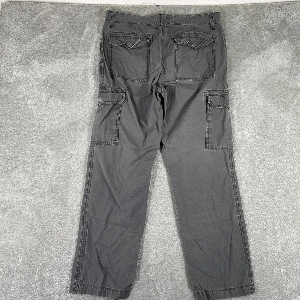 Banana Republic Cargo Pants Mens 33x32 Gray Ripstop‎ Cotton Multi Pocket Utility